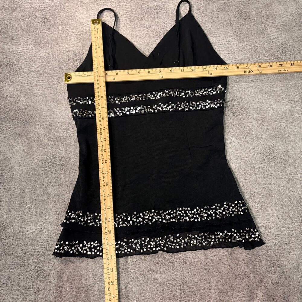 Y2k Black Embellished Mesh Cami Top - Picture 4 of 4